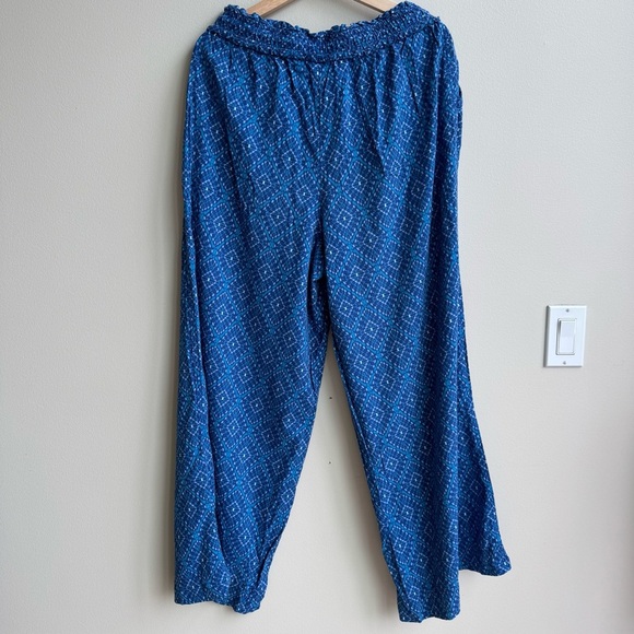 Knox Rose Blue Boho Print Drawstring Pants - M - Picture 5 of 8
